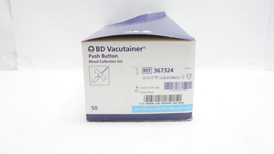 BD 367324 Vacutainer Push Button Blood Collection Set 23Gx3/4x12inch - Box of 50